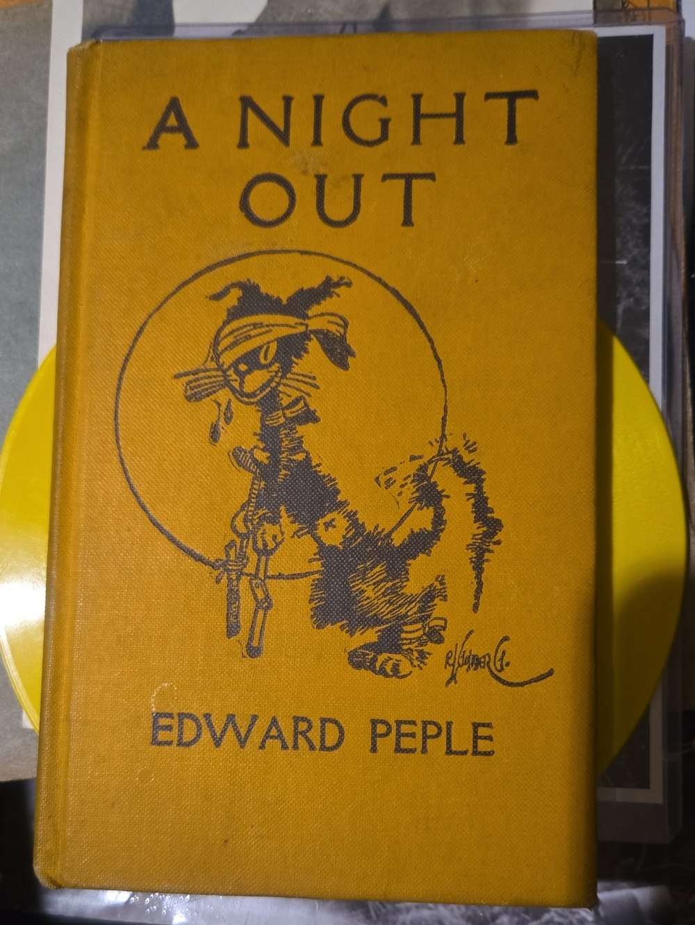 Antique Yellow A Night Out Hardcover with Black Illustration 1927